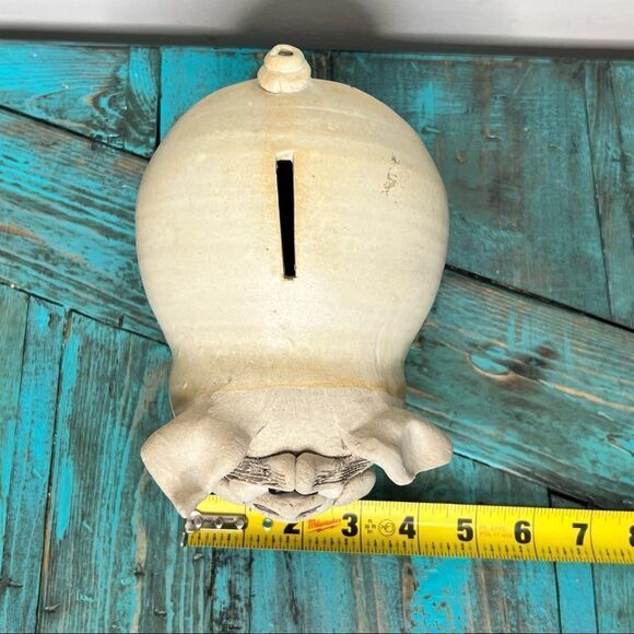 Pottery Piggy Bank Farmhouse Distressed - Picture 9 of 11